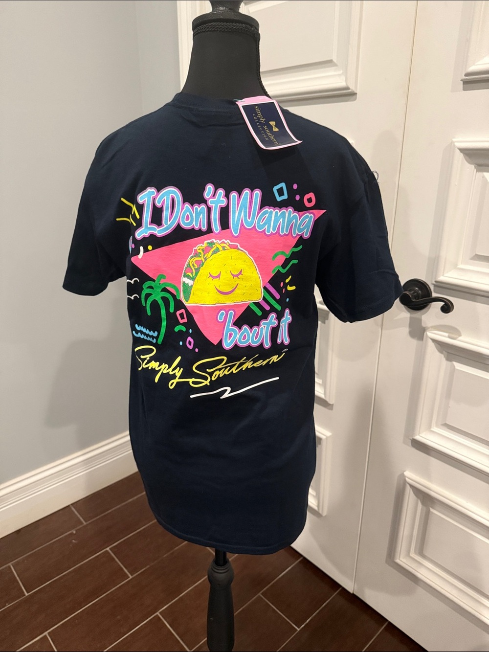 Simply Southern Navy Tee with Neon Taco Graphic